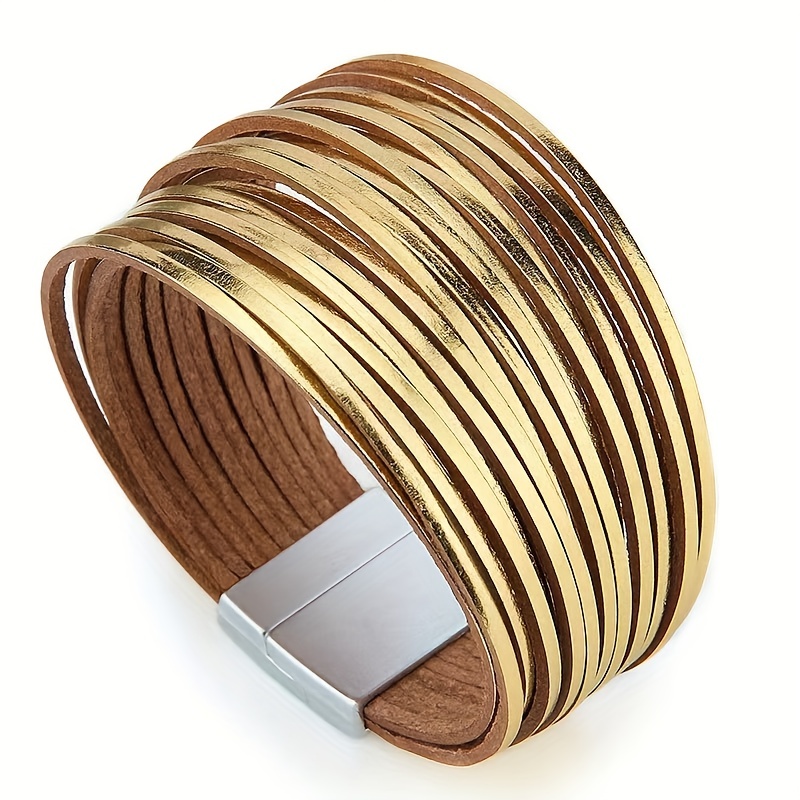 Layer Magnetic Clasp Bracelet - Borders